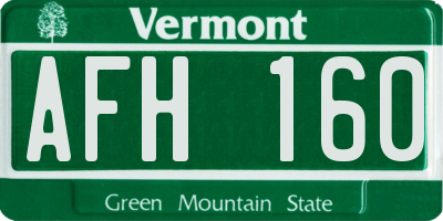VT license plate AFH160