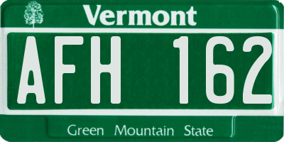 VT license plate AFH162