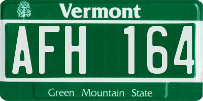 VT license plate AFH164