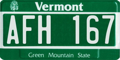 VT license plate AFH167