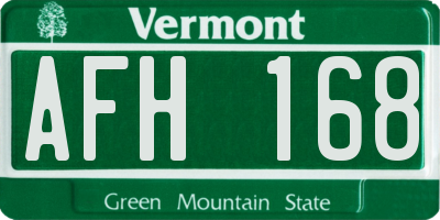 VT license plate AFH168
