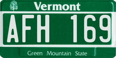 VT license plate AFH169