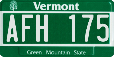 VT license plate AFH175