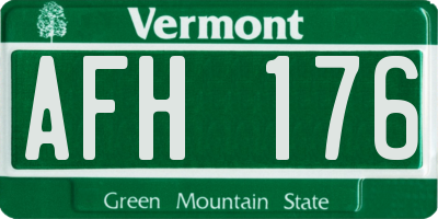 VT license plate AFH176
