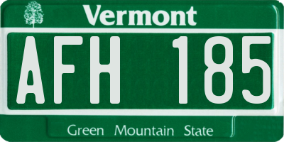 VT license plate AFH185
