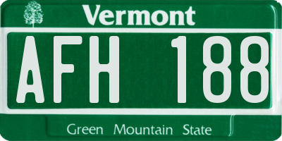 VT license plate AFH188
