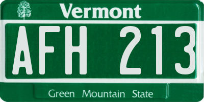 VT license plate AFH213
