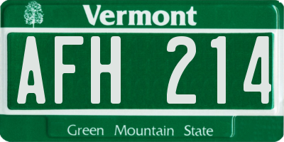 VT license plate AFH214