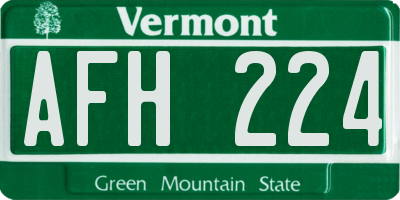 VT license plate AFH224