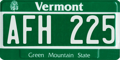 VT license plate AFH225