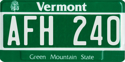 VT license plate AFH240