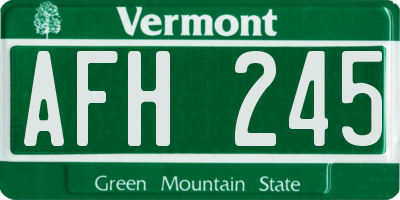 VT license plate AFH245