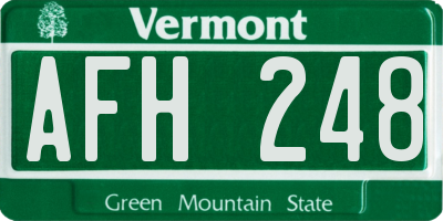 VT license plate AFH248