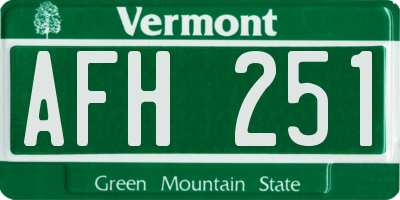 VT license plate AFH251