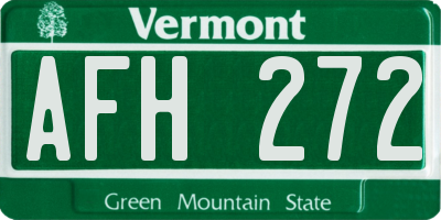 VT license plate AFH272