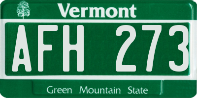 VT license plate AFH273