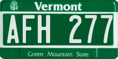 VT license plate AFH277