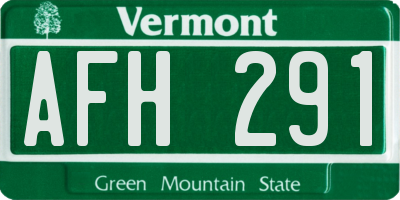 VT license plate AFH291