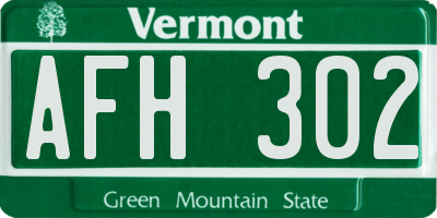 VT license plate AFH302