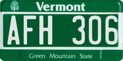 VT license plate AFH306