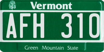 VT license plate AFH310