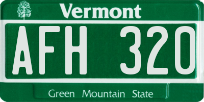 VT license plate AFH320