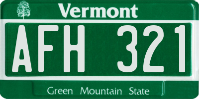VT license plate AFH321