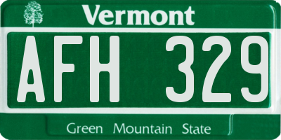 VT license plate AFH329