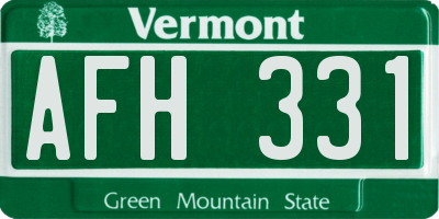 VT license plate AFH331