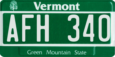 VT license plate AFH340