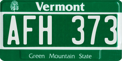 VT license plate AFH373