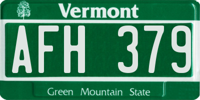 VT license plate AFH379