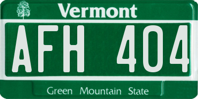 VT license plate AFH404