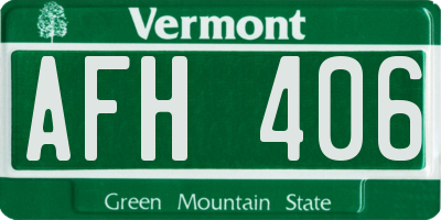 VT license plate AFH406
