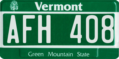 VT license plate AFH408