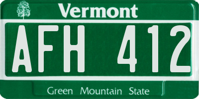 VT license plate AFH412