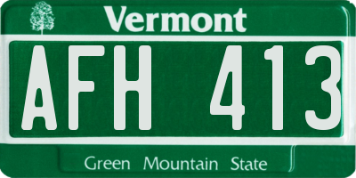 VT license plate AFH413