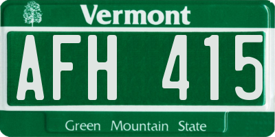 VT license plate AFH415