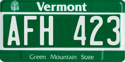VT license plate AFH423