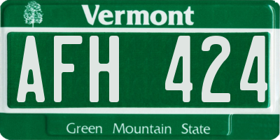 VT license plate AFH424