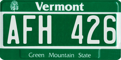 VT license plate AFH426