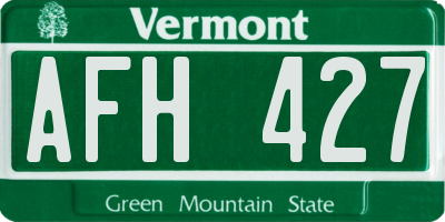 VT license plate AFH427