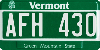 VT license plate AFH430