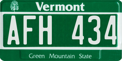 VT license plate AFH434