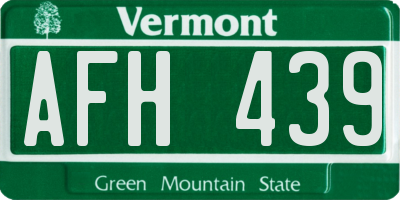 VT license plate AFH439