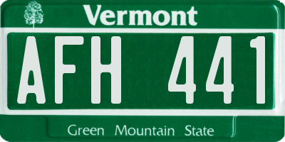 VT license plate AFH441