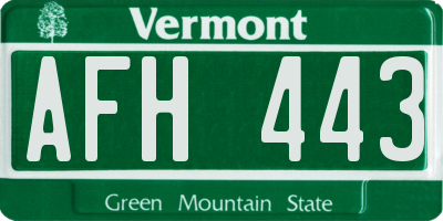 VT license plate AFH443