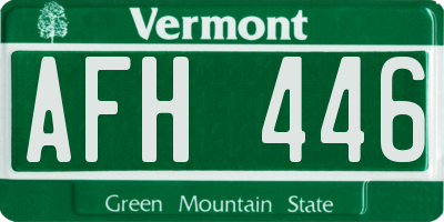 VT license plate AFH446