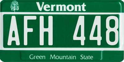 VT license plate AFH448