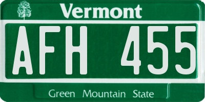 VT license plate AFH455